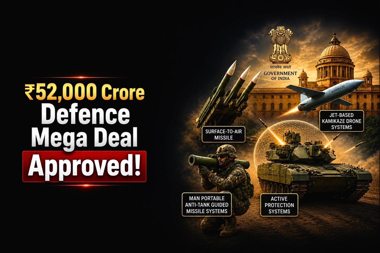 ₹52,000 Crore Defence Mega Deal Approved — These Stocks Are About to Skyrocket